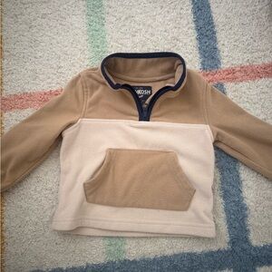 OshKosh B'gosh Two-Tone Tan & Cream Half-Zip Fleece Pullover